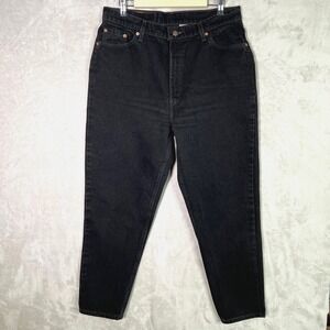 Vintage Levi's 521 Tapered Fit Black Jeans Womens 18 Short High Rise USA Made